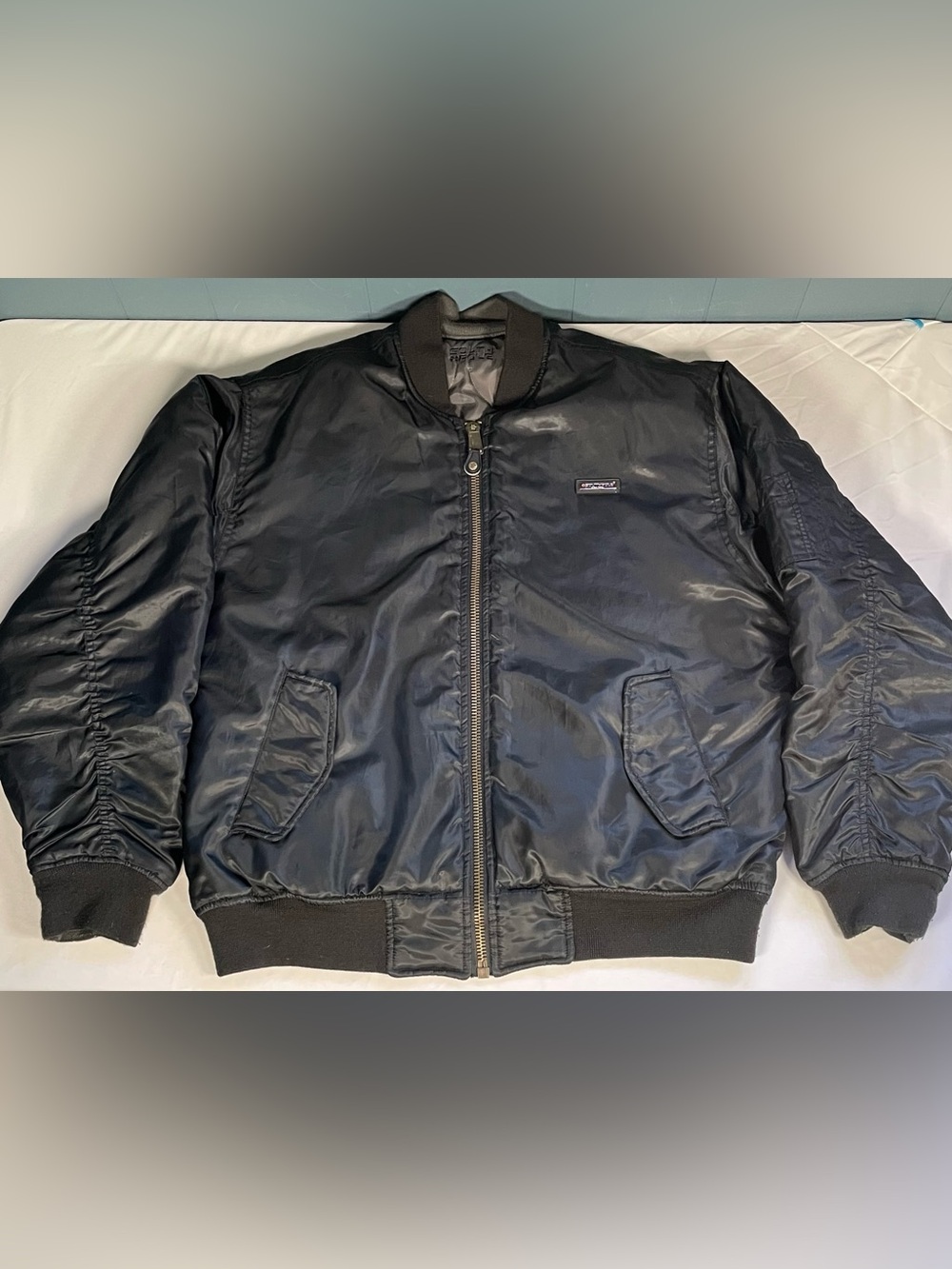 VTG Southpole Reversible Bomber Jacket Black Quilted Flight Utility Techwear L